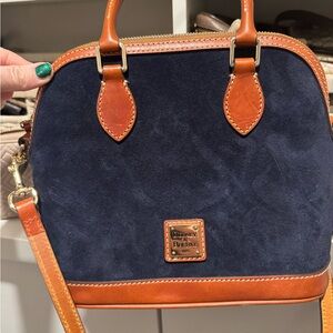 Dooney & Bourke Blue and Brown Satchel